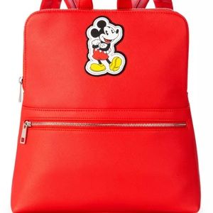 NWT Mickey Mouse Red Fashion Backpack faux Leather Red